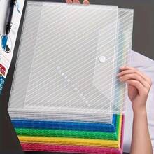 6 piezas de Archivos Multiusos A4 de Alta Capacidad, con anillas de encuadernación y bolsillos con 11 agujeros, de material PP moderno, con botón expansible y bolsillos para etiquetas, adecuados para la escuela, el hogar, la oficina, la asistencia y los viajes - Diseño portátil, vuelta al colegio, material escolar