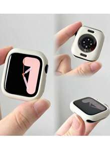 1 Set Compatible Case And Band Kit, Unisex Starlight Casual TPU Hollow Smart Watch Case + Starlight Resin Band, Lightweight Solid Color Band, Compatible With 38/40/41/42/44/45/49mm , Compatible With Apple Watch Ultra/SE/9/8/7/6/5/4/3/2/1 Series, Smart Watch Accessories, Neutral Minimalist Style - Starlight Color - View 4