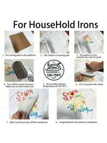 Custom Heat Transfer Stickers - Transform Your Designs Or Photos Into Colorful Iron-On Decals, For DIY T-Shirts, Pillow Decor, And Craft Clothing, Personalized Iron-On Patches, Suitable For T-Shirts, Pillows And Bags, PVC Material,Multi-Functional,Adjustable, ,Ornamental,Reusable,Breathable,Exquisite,Adorable,High-Quality,Modern,Colorful,Cute,Comfortable,Stylish,Soft,Custom,Personalized,Unique,Ideal Gifts For Him,Ideal Gifts For Her,Boyfriend,Girlfriend,Dad,Mom,Family,Friends,Son,Daughter,Office,Tea Room,School,Home,Home Refresh,Customized Stickers,Xmas Decoration,For Housewarming,Chic Design - Multicolor - View 9