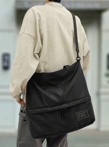 Tote Bag, Shoulder Bag For Men, Cloth Bag, Shopping Bag, Men's Shopping Bag, Beach Bag, Reusable Bag, Travel Bag, Suitable For University, School, Outdoor, Holiday, Essential, Lightweight, Large Capacity, Autumn, Christmas, Shopping, Laptop Bag, Thanksgiving, Winter, Wallet, Storage Bag, Gym Bag, Black, Hiking, Multifunctional, Outdoor, Fashion, Casual, Travel, Gift For Friends, Valentine's Day, Peach Tree - Multicolor - View 2