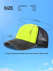 1 Gorra con malla tipo camionero unisex con texto/logotipo personalizado y bloque de color de esponja lavada, gorra de béisbol para parejas, gorra de béisbol personalizada de serie colorida, visera transpirable para uso al aire libre, adecuada para la vida diaria, playa, viaje, senderismo, primavera y verano