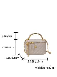 Mini Solid Color Rhombus Chain Strap Bucket Bag, Handheld & Crossbody