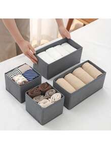 1pc Socks And Underwear Storage Box, 24-Grid Foldable Drawer Divider Organizer Separating Basket For Closet, Saving Space For Home Wardrobe, Bedroom Accessories Organizer Decorations Decor Festival Decor Room Decor Home Decor Decor Bedroom Decor Dress Pants Shoes Jeans Boots Skirt