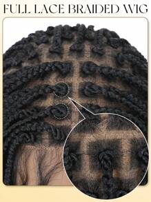 全蕾丝编织假发，手工编织波浪形蕾丝前部假发，200% 密度透气蕾丝假发，适合日常佩戴 - 彩色 - 查看 6