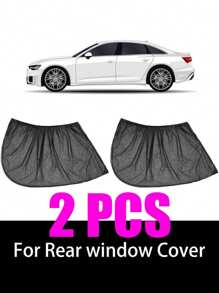 2/4pcs Car Seat Back Anti-Mosquito Sunshade Mesh Curtain, Black Mesh Side Window Sunshade, Does Not Block Vision, Breathable Without Affecting Window Rolling