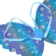 2 pièces Ensemble de costume ailes de papillon et baguette de fée, adapté pour les thèmes de fête d'anniversaire, représentations sur scène, cosplay, etc.