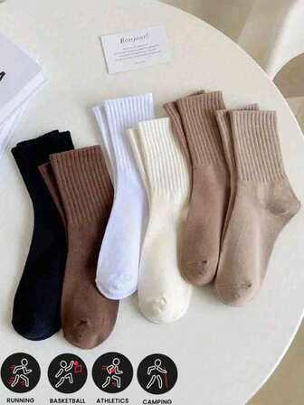 18pcs/12pcs/8pcs Sports Fashionable Crew, Ankle & Knee High Socks, Soft Comfortable Antimicrobial Mother's Day Gift Socks, Unisex Sport Soft Lightweight Odor Resistant Socks Suitable For Autumn/Winter, Women Cute Socks, Girl Socks, Mesh Details, Arch Support, Moisture Wicking, Smooth, Suitable For Holidays, Sports, Casual, Business Daily Wear All Year Round, 6pcs/4pcs/2pcs Available, Valentine's Day Gift