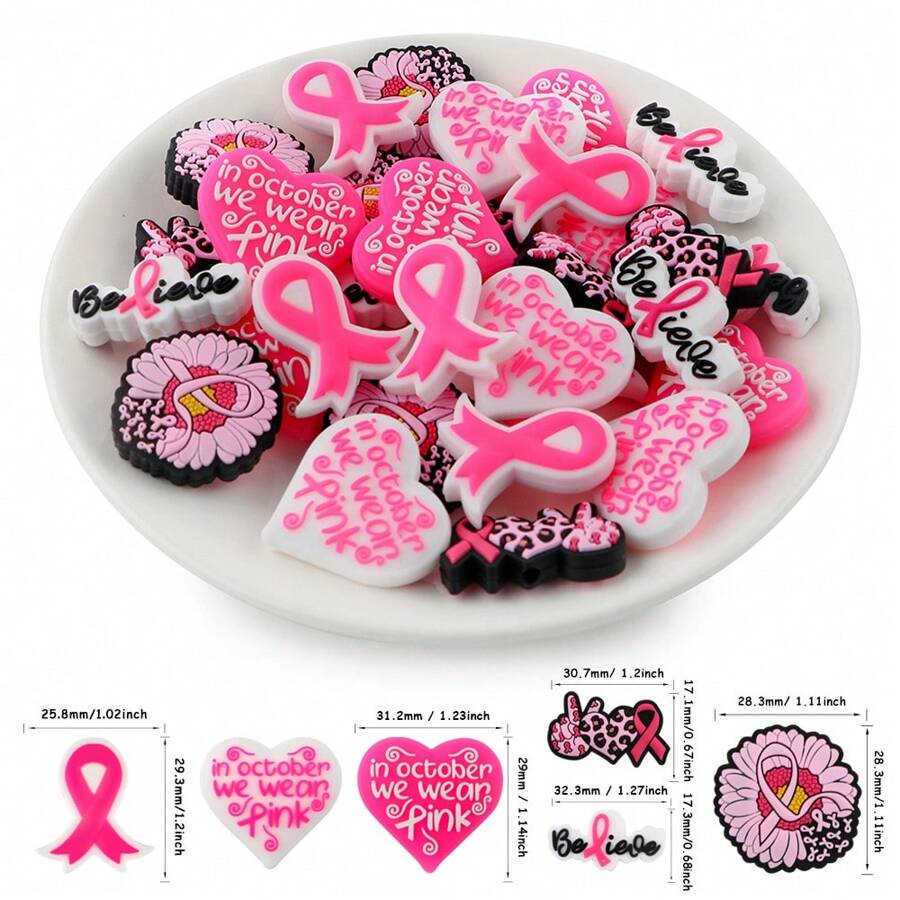 6 bucăți, margele focale din silicon, diferite stiluri, inclusiv margele focale din silicon cu panglici, potrivite pentru realizarea manuală de bijuterii, pixuri cu mărgele, pandantive cu breloc, pandantive pentru genți, etc., sortiment de margele și margele