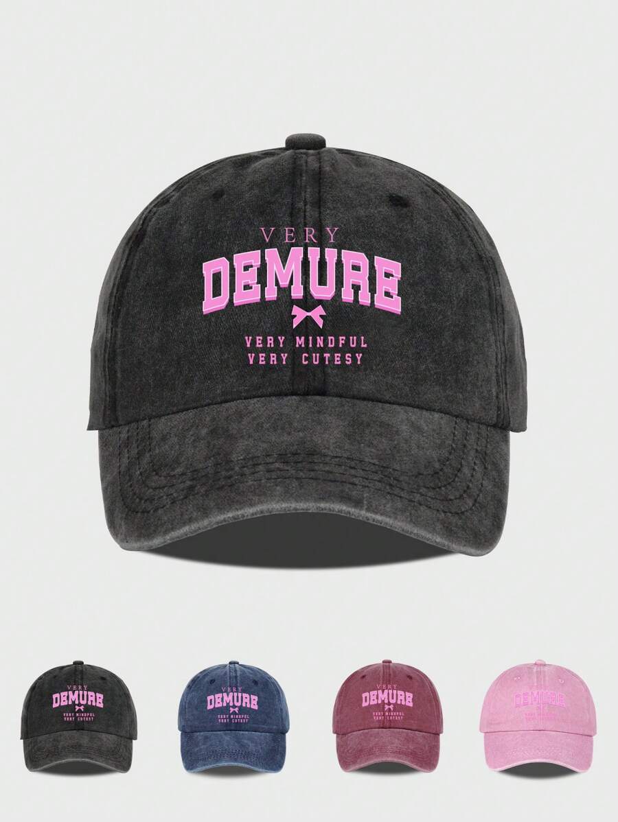 1pc Retro Y2K Style Bow Letter Print Baseball Cap, Suitable For Casual Outdoor Activities And Holiday Gifts, Spring/Summer - A - View 1