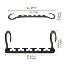 可折叠节省空间的神奇衣架，多功能5孔连接器带加强挂钩可360°旋转，ABS塑料堆叠挂钩级联收纳架，适用于大学宿舍和橱柜，完全组装