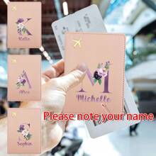 Customized Name Travel Wallet Leather Passport Cover RFID Blocking DIY Protective Organizer Slim Personalized ID Card Case Waterproof Coin Purse Ultra Slim Protector