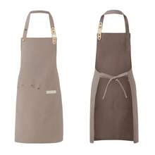 1 件防水帆布围裙，耐用，适合厨师、服务员/女服务员、面包店、沙龙、家庭清洁、烧烤、造型师