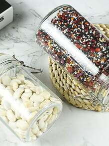 带密封盖的玻璃储物罐，用于腌制蔬菜、糖果、干果、谷物等，防潮家居收纳盒 - 彩色 - 查看 10