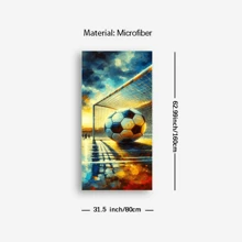 1 pièce Serviette de plage créative imprimée de football, serviette de plage à la mode adaptée à la piscine, aux vacances, à la plage, à la douche, serviette de plage multifonctionnelle, parfaite pour la plage d'été