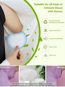 120 Peças Protetor de Suor de Axila, Absorvente Descartável de Transpiração de Axila, Durável e Eficaz, Respirável, Invisível, Patch Absorvente, Leve e Absorvente de Suor, Confortável e Inodoro, Fácil de Usar, Adequado para Homens e Mulheres no Verão Quente (1 Peça/10pcs/20pcs/30pcs/50pcs) Resfriamento de Verão, Praia, Viagem