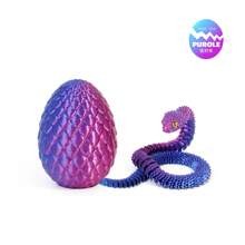 3D Printed Art Creative Snake And Surprise Egg Set With Joints - Colorful Home Office Decor, Perfect For Easter, Halloween And Thanksgiving Gifts | Eye Colors Come In A Variety Of Colors Birthday Graduation