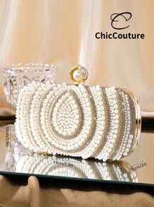 Mini pochette en forme de larme pour femme, polyvalente et à la mode, avec perles, sac de soirée raffiné, sac à main rétro luxueux en cristal, idéal pour un mariage, un cocktail, un bal ou Noël, avec chaîne.