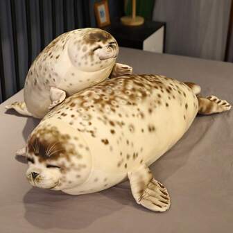 1 pieza Foca de peluche gigante, animal de peluche suave y acogedor, almohada en forma de foca, muñeco de peluche de animal marino lindo, regalo de cumpleaños para niños, decoración de habitación, regalo para Acción de Gracias, Navidad, Año Nuevo, San Valentín, Pascua