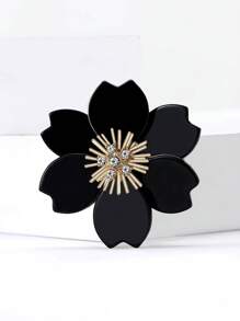 Broche de flor de acrilico con rhinestones elegante para hombres, accesorio de alfiler para traje, regalo para fiestas y recepciones