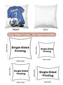 1pc Customized Football T-Shirt, With Name & Number, Player Gift, Custom Name & Number Pillow Case - Multicolor - View 5
