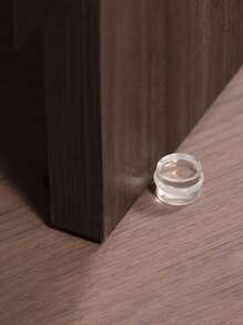 1/2 piezas Tope de puerta de plástico autoadhesivo transparente, amortiguador adecuado para todo tipo de puertas, protección de pared cilíndrica transparente, cuña de puerta silenciosa
