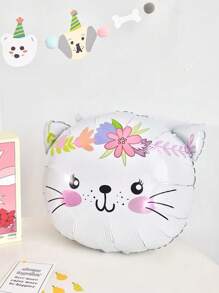 Globos de lámina con forma de gato de dibujos animados, decoraciones de fiesta con tema de mascota linda