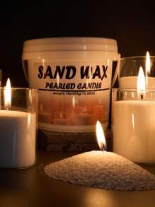 1lb/453g Sand Wax Pearled Candle In Bulk Bucket,1pc Spoon And 50 Wicks Included,Refillable Beaded Wax Sand For Candle Making,Candle Wick,Ice Flower Wax,Handmade Pearled Candle Reusable Candle Making,DIY Gifts,Aromatherapy Candle,Candles Home Decoration,Weddning Decor