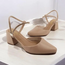 Women's Pumps With Elongated Toe And Rhinestones, Medium Heel 6cm, Black, Nude, Offwhite - 乾枯玫瑰色 - 查看 4
