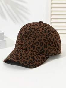 1pc Women's Leopard Print Stylish Sexy Baseball Cap, Leopard Print Casual Street, Party Cute, Made Of Polyester, No Decoration, Suitable For All Seasons