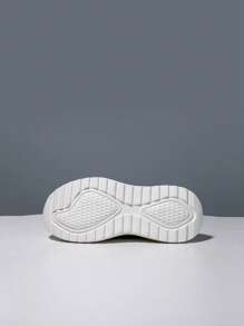 1 Pair Kids' Knitted Sneakers, Slip-On Breathable Running Shoes, Casual Fashion Mesh Sneakers For Students - Grey - View 7