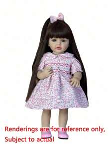 Lifelike 55 CM Can Stand Reborn Doll Toy With Full Soft Vinyl Body 22 Inch Alive Newborn Bebe Lovely Dress Up Birthday Gift (Some Parts Random)