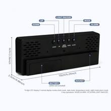 1 pieza Reloj digital, NUEVA VERSIÓN Reloj despertador LED para el dormitorio, Reloj de escritorio electrónico con pantalla de temperatura, Control de voz, 12/24 h, Reloj pequeño para decoración de dormitorio (sin batería y adaptador), Decoración de dormitorio, Vuelta al cole, Decoración escolar, Regalo escolar