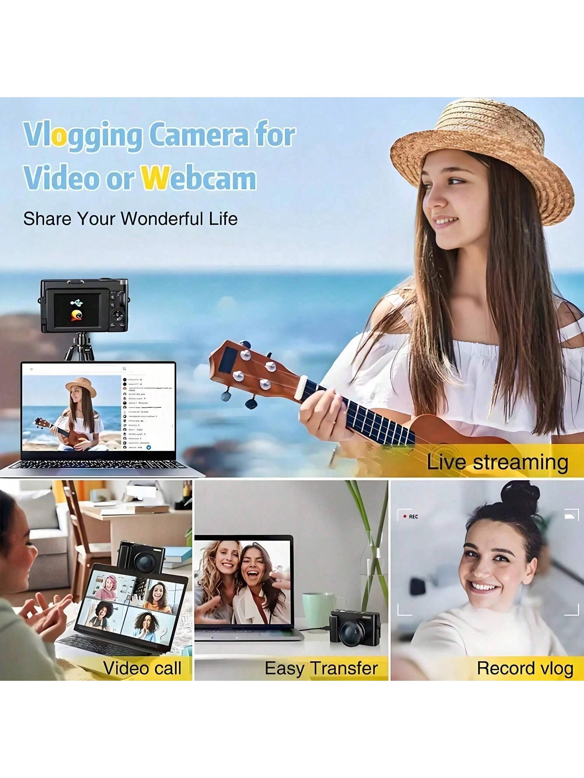 كاميرا رقمية 4K لتصوير الصور والفيديو بوظيفة الترك...