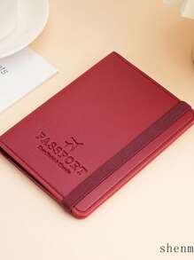 1 件皮革护照夹多功能护照钱包卡包
