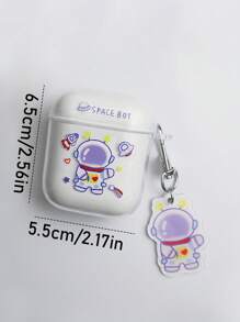 宇航员创意耳机保护壳，适用于苹果 1/2 代蓝牙耳机，透明软硅胶耳塞套 - 彩色 - 查看 5