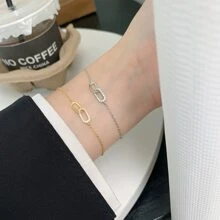Bransoletka Mobius Loop ze srebra próby 925, minimalistyczny szykowny mały dodatek, podwójny pierścień, modny, lekki i luksusowy