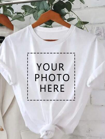 Customized Personalized Summer Fashion Graphic Print Slim Fit Casual Round Neck Short Sleeve Women's T-Shirt (Can Be Customized With Various Picture Designs As Gifts) Decoration Fashion, Stylish, Cute Beauty, Comfortable, Easy Clothing, Plain Fashion, Simple Chic Unique, Customized Christmas Women's Clothing, Christmas T-Shirt