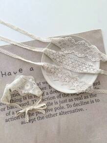 1 pièce Bandeau vintage à fleurs en dentelle pour filles/bébés, style scandinave frais, accessoire décoratif, convient pour un port quotidien, des fêtes, un cadeau