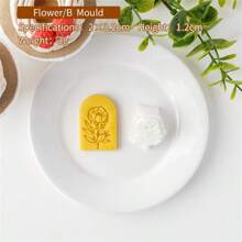 Spring Collection Leaf And Flower-Shaped Mold Set, Polymer Clay Stamp Kit, Materials, DIY Jewelry Pendant Making Clay Art - White - View 6