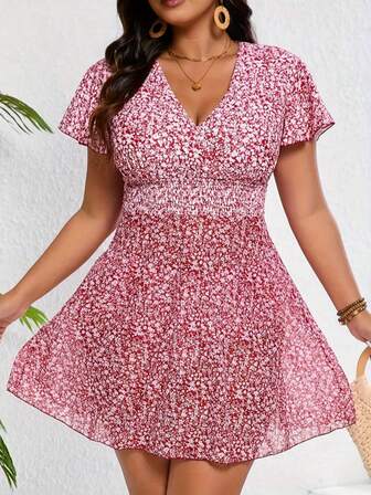 全新大码女式印花网眼比基尼分体泳衣沙滩装