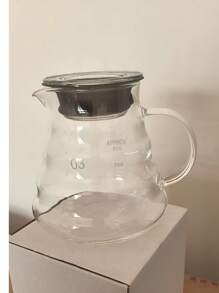 1 Pieza Conjunto de olla de cristal resistente al calor, olla para café de preparación manual, filtro de café, olla para compartir, taza de cristal engrosado