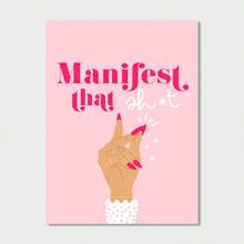 1pc Nghệ thuật Canvas động lực tự yêu bản thân Manifest - Trang trí tường thời trang màu hồng cho phòng ngủ & tiệm làm móng, không khung - Nhiều màu - Xem 9