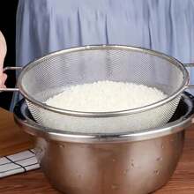 3pcs/Set, Stainless Steel Drain Basket, Metal Colanders With Handle, Fine Mesh Colander, Colander Strainer For Kitchen Pasta, Vegetable, Rice, Fruit, Food, Kitchen Rice Washing Basin, Kitchen Accessories - Silver - View 5