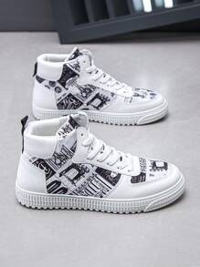 男士休闲运动鞋，防滑运动滑板鞋，百搭款式适合学生，四季皆宜 - 白色 - 查看 3