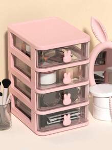 1 Piece Multifunctional Desktop Cosmetic Storage Box With Drawer, Large Capacity Waterproof And Dustproof Plastic Storage Box For Dressing Table, Manicure Tools, Nail Polish And Glue Storage - Multicolor - View 5