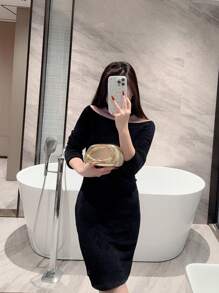 1 件欧美时尚金属装饰迷你盒式手拿包，迷人金属饰边女士派对手提包，优雅奢华的晚礼服，皮革设计派对/婚礼/舞会手拿包配金属链