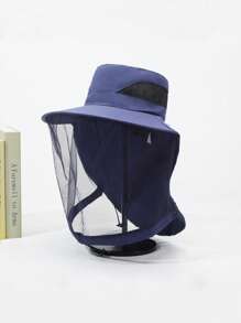 1 pieza Sombrero ligero y transpirable de protección solar de unicolor casual para hombre, versátil para actividades al aire libre y uso diario