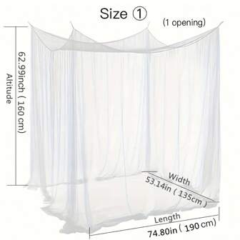 1 pieza Mosquitera blanca, mosquitera vintage simple para el hogar con cuerda de amarre, sin instalación requerida, mosquitera densa y holgada anti-mosquitos, adecuada para dormitorios, dormitorios de estudiantes, uso en exteriores