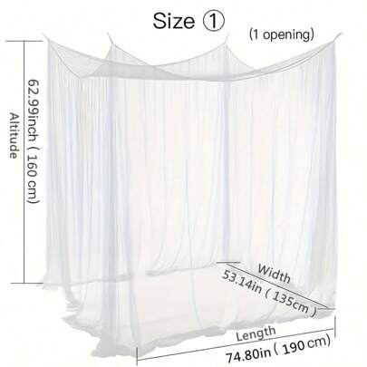 1pc White Mosquito Net, Simple Home Bedding Tie Rope Old-Fashioned Mosquito Net, No Installation Required, Slouchy Anti-Mosquito Dense Mosquito Net Tent, Suitable For Bedroom, Students Dorms, Outdoor