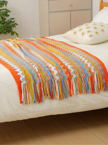 1 pieza Manta de punto, apta para oficina, siesta, sofá, uso en el coche - naranja - Ver 2